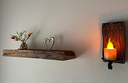 Ambientehome Teakholz Regalboden Tablett ca. 100 cm, Wandregal, Regal, Holzregal
