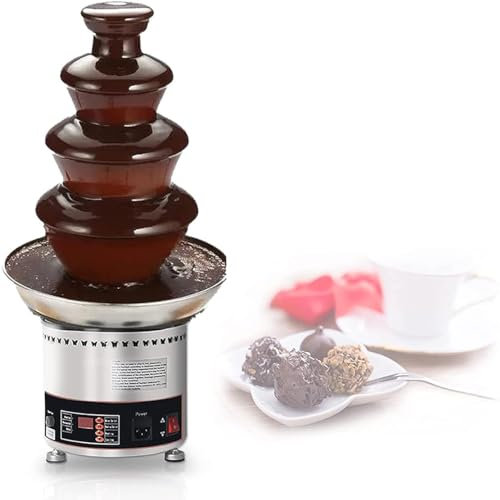 CYMYYDS 300W Chocolate Fountain Fondue/Automatic Chocolate Melter Warmer Heater, 30-150℃ Adjustable Sauce Melting Pot For Party Wedding Birthday Christmas,5Tier