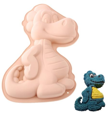 Bukezudang Kuchenform Dinosaurier Silikon, Groß 3D Dino Backform, für Party Backen Wie Kuchen Schokoladen Desserts Etc.