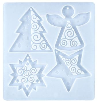 Moules en silicone en forme d'ange de Noël - Moules en résine époxy UV - Moules à bijoux, sacs, pendentifs, colliers, boucles d'oreilles, moules en résine