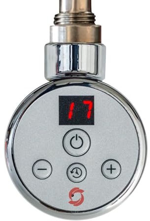 300w Chrome Thermostatic Digital Electric Heating Element Nova Electric Towel Rail Heater