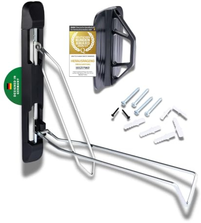 CONTEC Wandpräsenter smART fold, 35kg, aus Stahl, platzsparend, Schwenkbar, Befestigungsmaterial, 1 Stück, schwarz/Silber