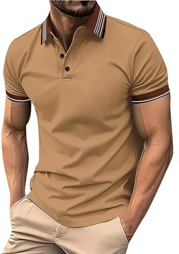 Polo Homme D'été Manches Courtes Polo Shirts Coton Mode Décontracté Golf T-Shirt Tops Stretch Regular Fit Sport T Shirt