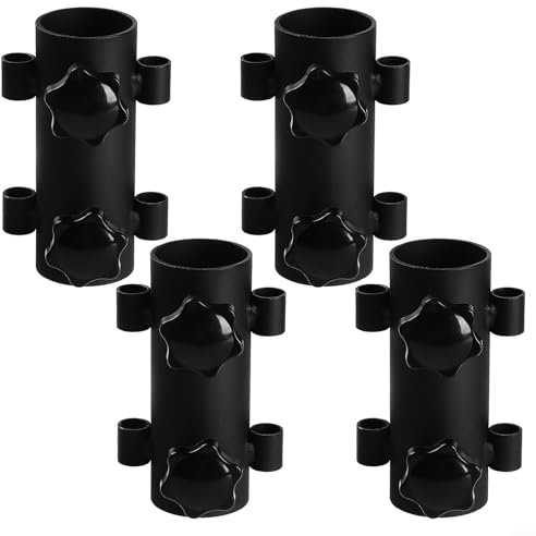 BlissfulAbode Soporte para tienda de campaña, tubo fijo para toldo, soporte ajustable para toldo de tienda de campaña, soporte de poste de lona para camping, pesca, senderismo (paquete de 4)