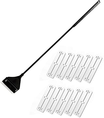 CAIONPLE Aquarium Algen Schaber Fisch Aquarium Reiniger Wartung Glas Reiniger Schaber mit 10 Klingen