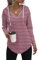 Cuptacc Felpa Donna Camicia Manica Lunga Maglia Scollo A V Primavera Felpa con Cappuccio Chic Strisce Rosa Bianche,L 42-44