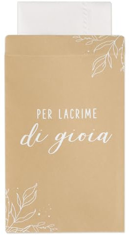 Italienisch Papiertüten lacrime di gioia Hochzeit Mini Tüten Für die Freudentränen Eukalyptus Verpackung Deko für Taschentücher Gastgeschenke Hochzeitsdeko (100 stück Blumen)