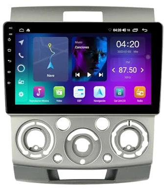 AIEIJJH Android 13 2 Din car radio 9'' digital media receiver for Ford Everest Ranger 2006-2011 with Bluetooth hands-free system, FM radio, rear view camera, USB steering wheel control(NF-7 8+258G)