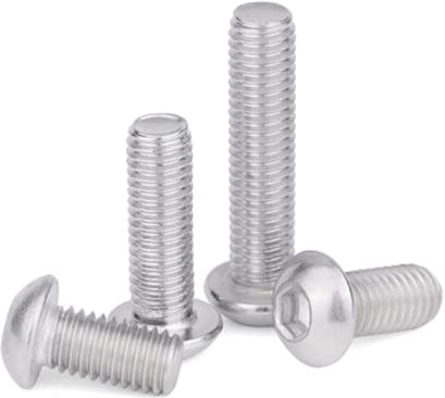 Bulloni a testa tonda piatta M12 in acciaio inox, confezione da 5