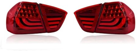 WLLLLa Auto Rückleuchten für BMW 3 Series E90 2005 2006 2007 2008,Auto Heckstoßstange Rücklicht Reflektor Licht Satz Autozubehör,Red