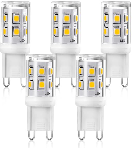 YUIIP Ampoules LED G9 2W, Équivalent à une Halogène de 20W-25W, 4000K Blanc Neutre, Angle de Diffusion 360°, Culot G9, AC 220-240V, CRI > 85, Faible Consommation, Non Dimmable, Lot de 5