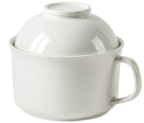 Ramen Bowl with Handle and Lid,Ceramic Noodle Bowl with Lid and Handle Large Capacity Soup Mug Ideal for Ramen Soup Salads Durable Microwave Safe Comfortable Design Excelle
