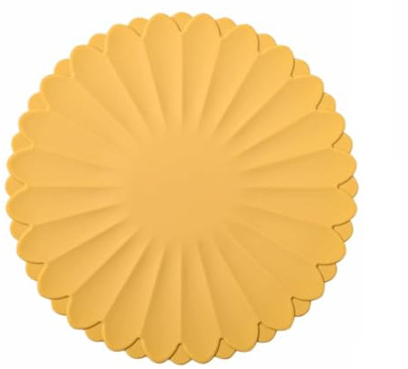 Heat-Resistant Silicone Trivet Mats - Non-Slip Hot Plate Holder for Kitchen Countertops & Dining Tables, Reusable Pot Holder Pad, Dishwasher Safe (Yellow, Diameter: 30cm/11.81)