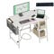 DEILALY Computer Desk, Gaming Desks, with with USB Charging Port & Power Outlet, Office Laptop Table, Study Tables with Metal Frame, Wood with Floating shelves, for Bedroom, Living Room, White