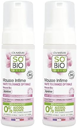 So'Bio étic - Mousse intime, haute tolérance optimale, mauve bio, apaise, Multicolor, 150 ml (Lot de 2)