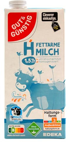 Gut & Günstig fettarme H-Milch 1,5% Fett, 12er Pack (12 x 1 l)