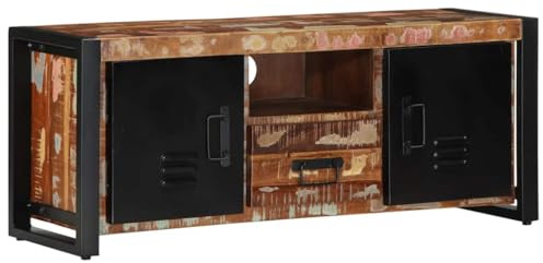 Frdhee Fernsehtisch TV Schrank Fernsehschrank,TV Schrank 100x30x40 cm Altholz Massiv,Für Wohnzimmer Schlafzimmer
