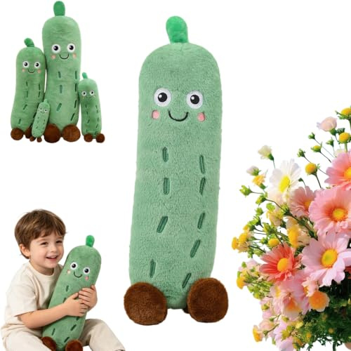 Xiyocadt Gurkenplüschtier, Langes Plüschkissen, Dekoratives Kissen Aus Plüschgurke, Superweiche Plüschtiere, Geeignet Für Jungen Und Mädchen, Schlafzimmerdekoration (28 cm,Gurkenkissen)