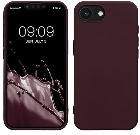 kwmobile Hülle kompatibel mit Apple iPhone 17e / iPhone 16e Hülle - gummierte TPU Silikon Handyhülle - Schutzhülle für kabelloses Laden - Case in Bordeaux Violett