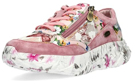 Laura Vita Damen Sneaker Spitze Veloursleder Floralprint Plateau SOFIAO 06