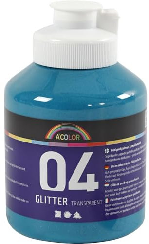 Peinture acrylique A-Color, turquoise, turquoise - scintillante, 500ml