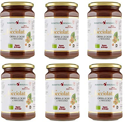rigoni rigoni 6 X rigoni di asiago Bio Chocolat & Hazelnut Spread 270 G No Palm Oil .