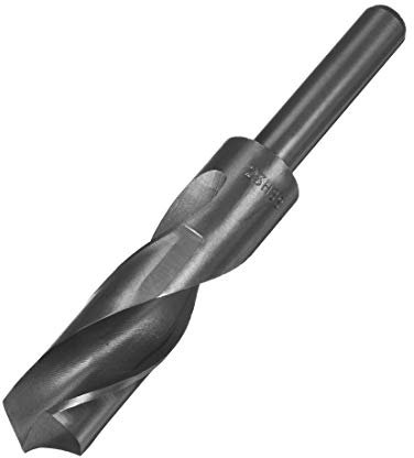 sourcing map 23 mm Bohrer mit reduziertem Schaft HSS 9341 schwarz oxidiert mit 1/2 Zoll Zylinderschaft