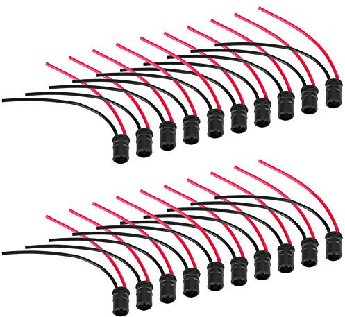 Suuonee Auto Sicherungshalter Stecker, 20pcs T10 W5W Glühbirnen Verlängerung Sockel Halter Stecker Weichgummi für Autos Bikes Boote