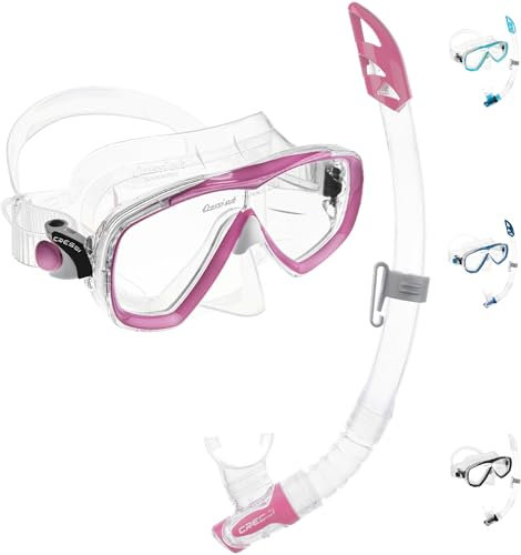 CRESSI Estrella & Gamma Clear/Pink - Schnorchelset Duikmasker Maske Estrella + Schnorchel Gamma, Transparent/Rosa, Einheitsgröße, Unisex Erwachsene
