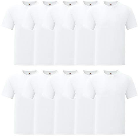 Fruit of the Loom 10er Pack Iconic T Herren T-Shirt Sparpack Größe S - 5XL, Größe:XL, Farbe:10x weiß