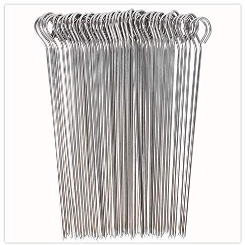 UCEC Lot de 50 brochettes à kebab en acier inoxydable, 20 cm, pour griller, barbecue