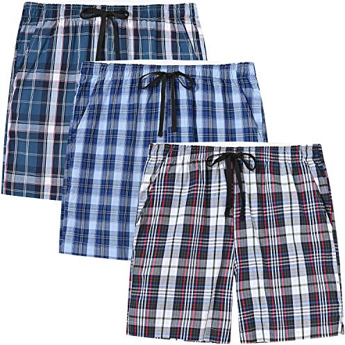MoFiz Schlafshorts Jungen Baumwolle Kurz Pyjamahose Schlafanzug Karierte Hose Loungewear Nachtwäsche 7-15 Jahre