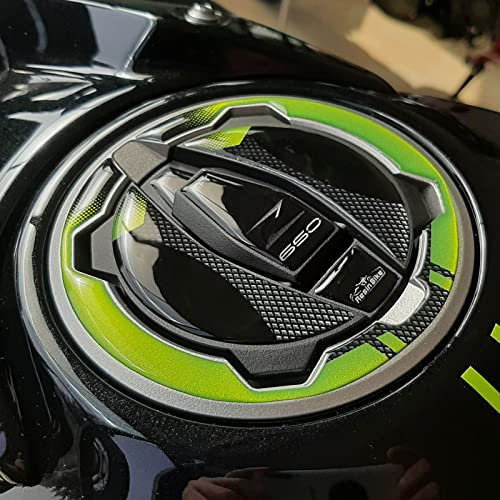 Resin Bike Adesivi Moto Compatibile con Kawasaki Z 650 2021 Model Year. Protezione Tappo Serbatoio da Urti e Graffi. Adesivo Resinato in Gel 3D - Verde