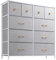 Nicehill Tall Chest of Drawers for Bedroom, Storage Drawer Organizer with 10 Drawers, Fabric Drawers for Closet, Living Room, Hallway, Entryway, Light Grey