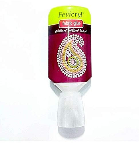 JP Arts & Crafts Fevicryl colla per tessuto senza punto in colla da 20 ml per nastro di pizzo Applique strass vestiti scarpe adesivi legami lavabili in lavatrice