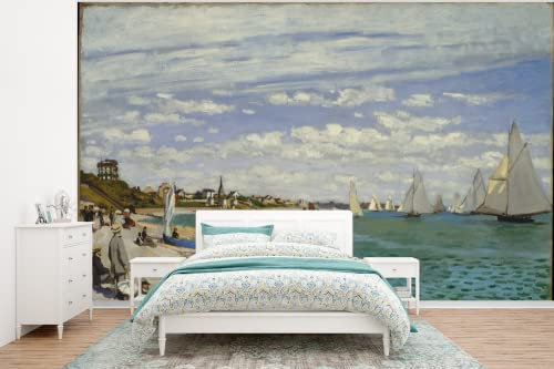 Selbstklebend Tapete Wandpapier Wandaufkleber Fototapete Tapeten Wanddeko 320x240 cm Regatta bei Sainte-Adresse - Gemälde von Claude Monet