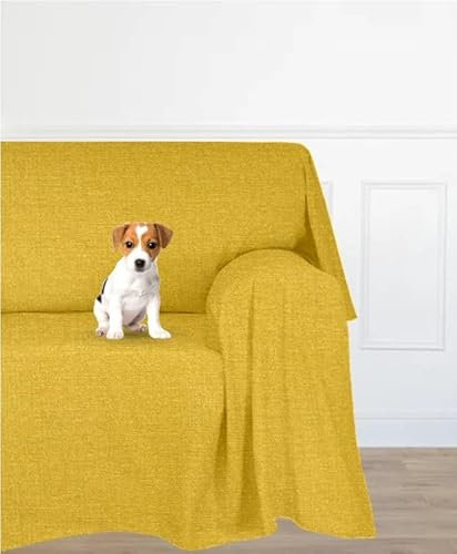 Farè - Telo Salva Divano - Copridivano IMPERMEABILE in tessuto arredo Antimacchia ideale per cani, gatti e bambini - Made in Italy | 200 x 270 cm | ARMOR oro