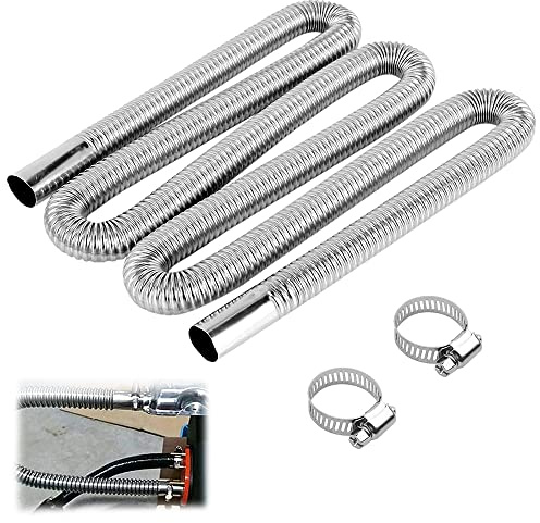 250 cm Abgasschlauch,Abgasrohr 25mm,Abgasrohr Standheizung,Abgasschlauch für Stromerzeuger mit Zwei Edelstahl Auspuffschelle