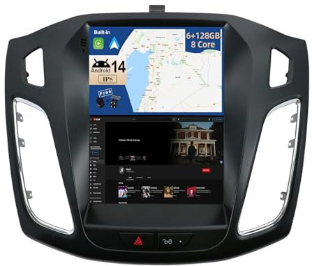 JOYX - [6G+128G] - Android 11 Autoradio Per Ford Focus (2010-2013) - Senza fili Carplay + Android Auto - LED Camera & MIC - DSP DAB Volante WiFi 360-Camera Fast-Boot 4G AHD - IPS 9.7 Pollice 2 Din