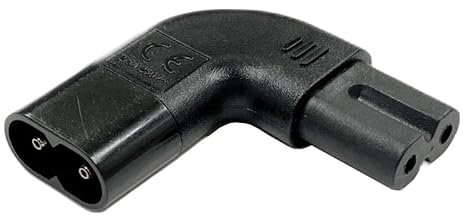Auline C7 Figure 8 Mains Power Cable 90 Degree Angled Adaptor Convert Existing Cable C8 to C7 Angle