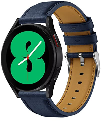 Syxinn 20mm Leder Armband für Samsung Galaxy Watch 4/4 Classic 46mm 42mm/Galaxy Watch Active/Active 2 40mm 44mm Armband für Damen Herren, Galaxy Watch 5/5 Pro Ersatzarmband, Watch 3 41mm Uhrenarmband