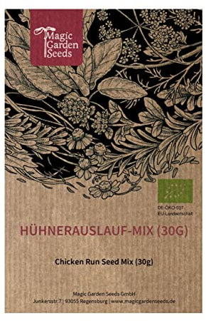 Hühnerauslauf-Mix (Bio) - ca.30 g ausreichend für 10 m² für die schnelle Nachsaat auf kahlen Stellen