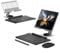Galaxy Z Fold 4/Fold 3 Wireless Keyboard + Bluetooth Mouse + Stylus + Foldable Rotating Stand Set for Samsung Galaxy Z Fold 4/Fold 3-4 Piece Set (Silver)