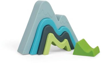 Bigjigs Toys - Mountain Stacker - 5 -teiliges Stapelspielzeug, Silikon -Babyspielzeug, sensorisches Spielzeug für 1 Jahr alte, Montessori -Spielzeug, nachhaltig gemacht