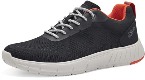 s.Oliver Herren Sneaker flach mit dicker Sohle Sportlich, Schwarz (Black), 41 EU