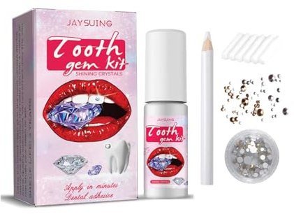 Tooth Gem Kit, DIY Tooth Gem Kit, Fashionable Removable Tooth Ornaments, Tooth Crystal Decoration for Tooth Decor (A)