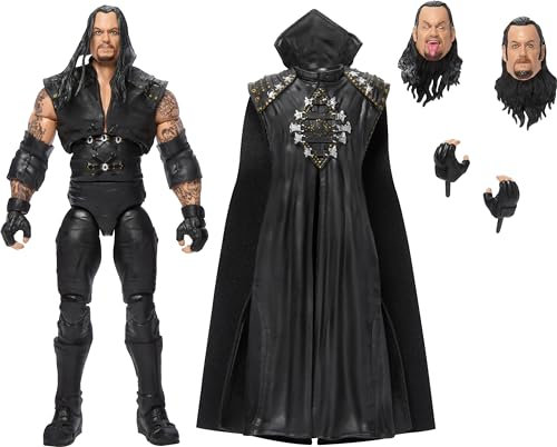 Mattel WWE Ultimate Edition Actionfigur & Zubehör Set, Undertaker 15,2 cm Sammlerstück mit 30 Gelenkpunkten, austauschbaren Teilen & Entrance Gear