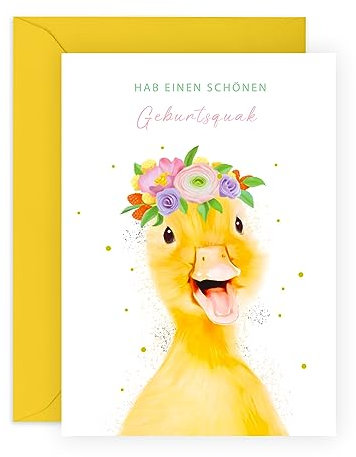 Central 23 Lustige Enten-Geburtstagskarte für Frauen – 'HAB EINEN SCHÖNEN GEBURTSQUACK' – humorvolle Geburtstagskarten für Kinder Freunde sie – Wortspiel – kommt mit Aufklebern