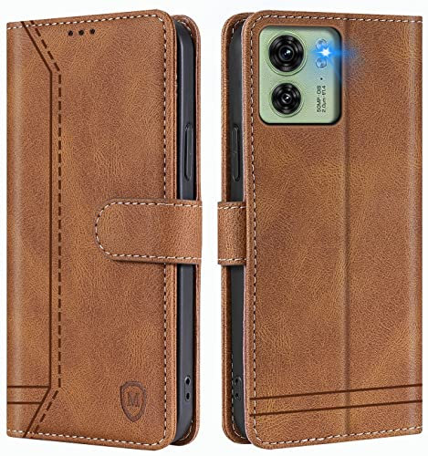 GoodcAcy Coque pour Motorola Edge 40 Neo Coque, Etui Protection Housse Premium en Cuir PU,Pochette Fermeture Magnétique,Flip Case Compatible avec Motorola Edge 40 Neo (Brun)