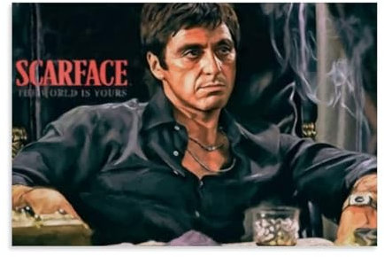 EVMILA Scarface Tony Montana Poster, dekoratives Gemälde, Leinwand, Wandposter und Kunstdruck, modernes Familienschlafzimmer-Dekor-Poster, 20 x 30 cm